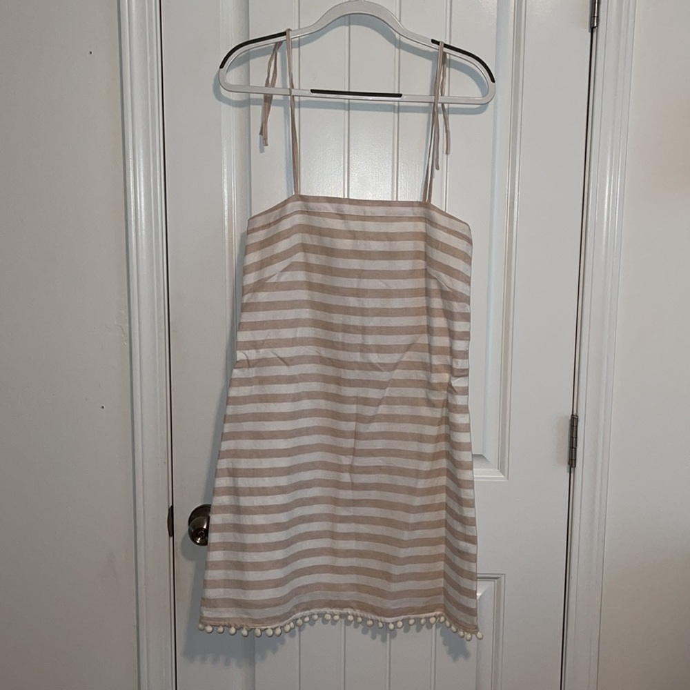 J.Crew striped pompom dress